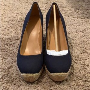 JCrew Navy Espadrilles Wedges
